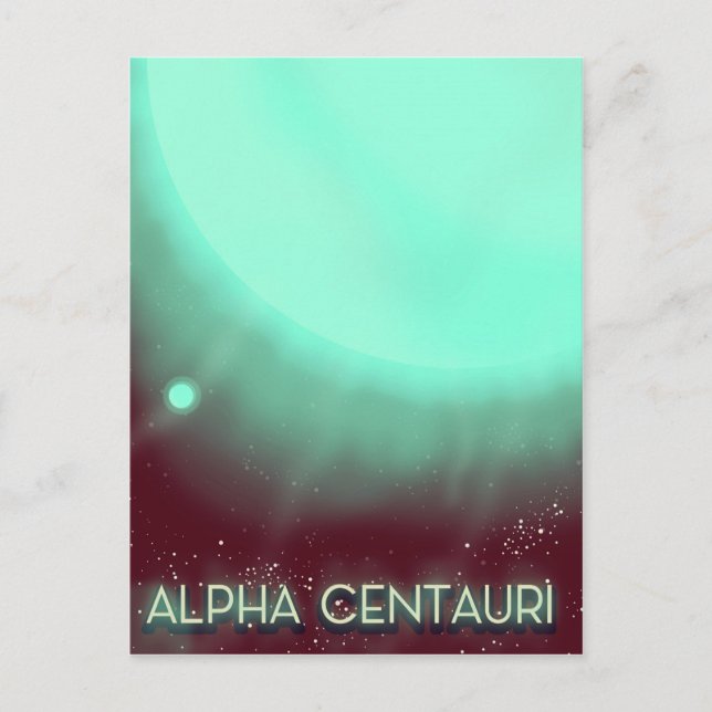 Alpha Centauri Rymdkonstaffisch Vykort (Framsida)