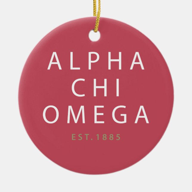 Alpha Chi Omega | Est. 1885 Julgransprydnad Keramik (Framsidan)