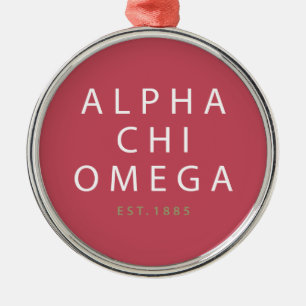 Alpha Chi Omega Est.1885 Julgransprydnad Metall