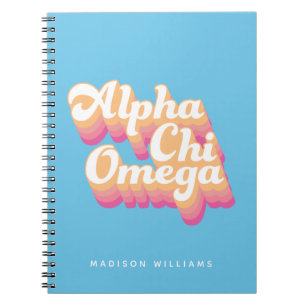 Alpha Chi Omega Groovy-skript Anteckningsbok