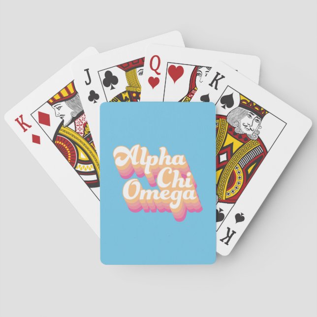 Alpha Chi Omega| Groovy-skript Casinokort (Baksidan)