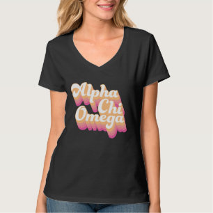 Alpha Chi Omega Groovy-skript T Shirt