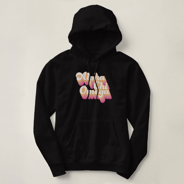 Alpha Chi Omega| Groovy-skript T Shirt (Design framsida)