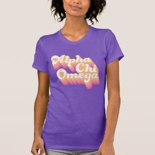 Alpha Chi Omega Groovy-skript T Shirt