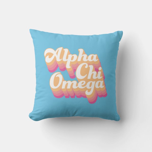 Alpha Chi Omega | Groovy stil Kudde (Framsida)