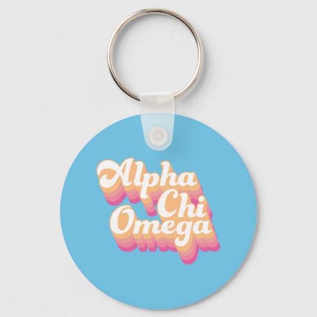 Alpha Chi Omega | Groovy stil Nyckelring (Framsida)