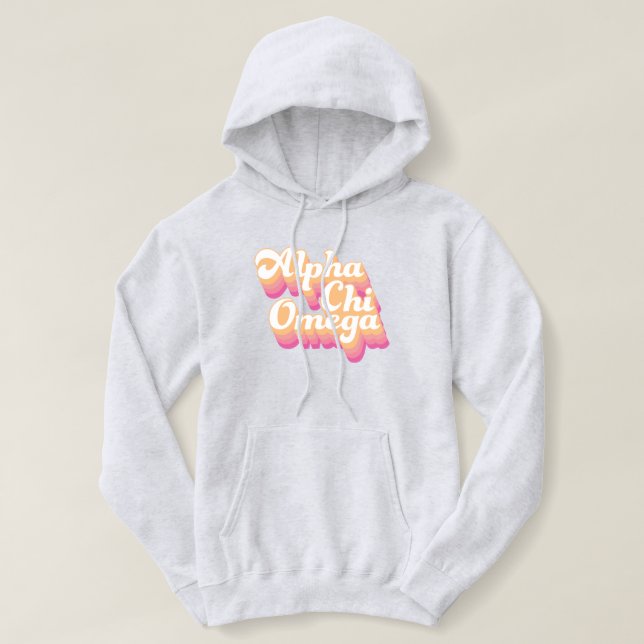 Alpha Chi Omega | Groovy stil T Shirt (Design framsida)