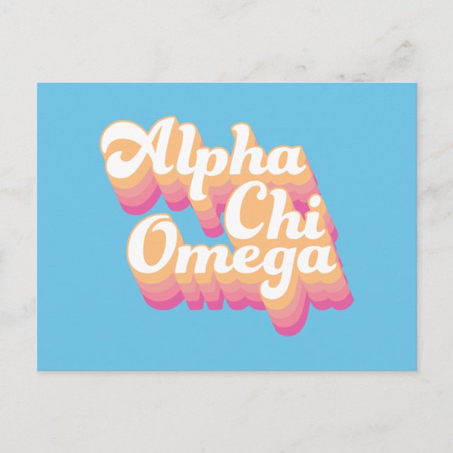 Alpha Chi Omega | Groovy stil Vykort (Framsida)