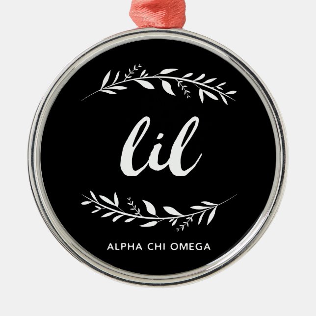 Alpha Chi Omega | Liten krans Julgransprydnad Metall (Framsidan)