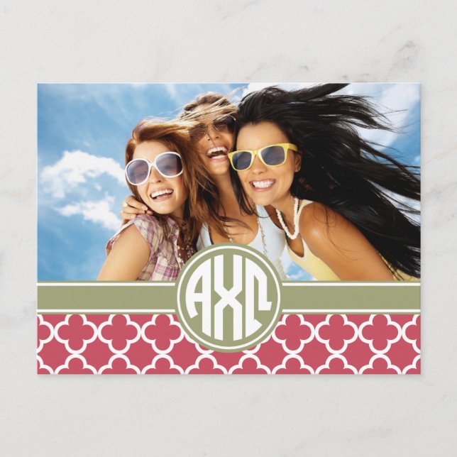 Alpha Chi Omega | Monogram och foto Vykort (Framsida)