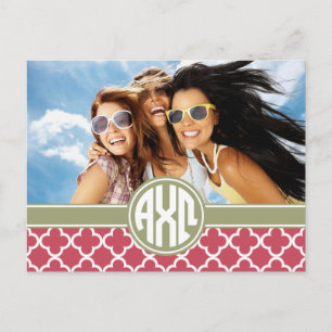 Alpha Chi Omega Monogram och foto Vykort
