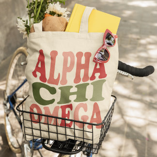 Alpha Chi Omega Retro Grafisk Design Tygkasse