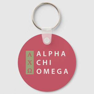 Alpha Chi Omega Staplad Logotyp Nyckelring