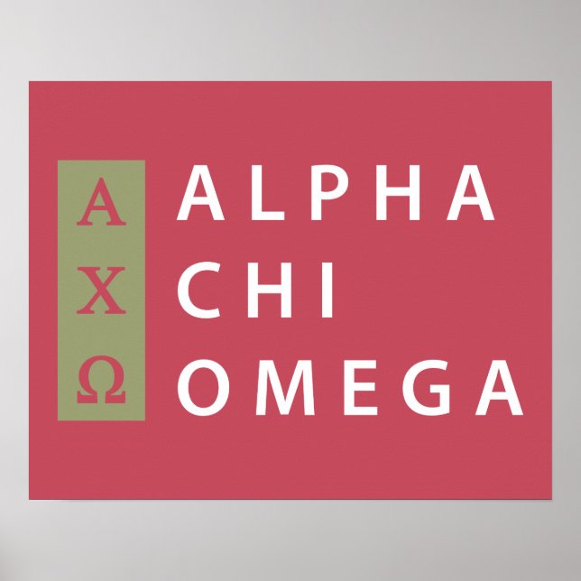 Alpha Chi Omega | Staplad Logotyp Poster (Framsidan)