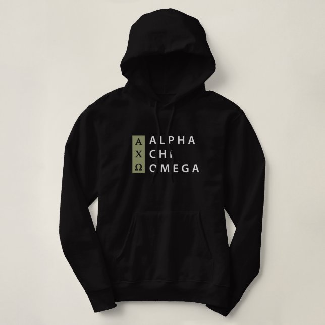 Alpha Chi Omega | Staplad logotyp Tee (Design framsida)