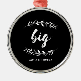 Alpha Chi Omega Stor utmattning Julgransprydnad Metall