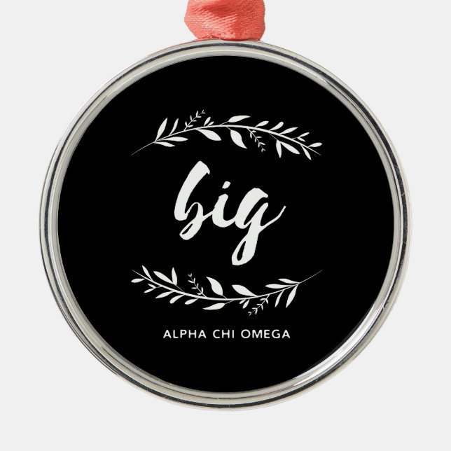 Alpha Chi Omega| Stor utmattning Julgransprydnad Metall (Framsidan)