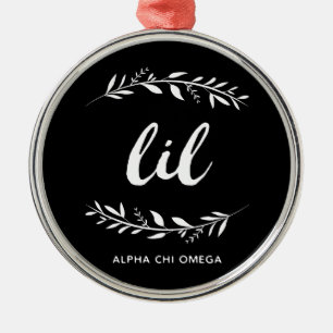 Alpha Chi Omega Utandning av slin Julgransprydnad Metall