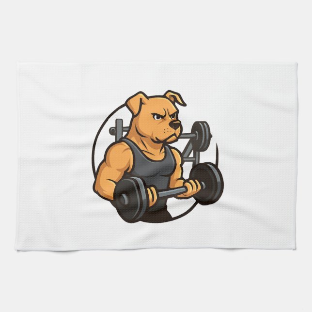 Alpha Dog Gym - Kraften Utan Gräns Kökshandduk (Horisontell)