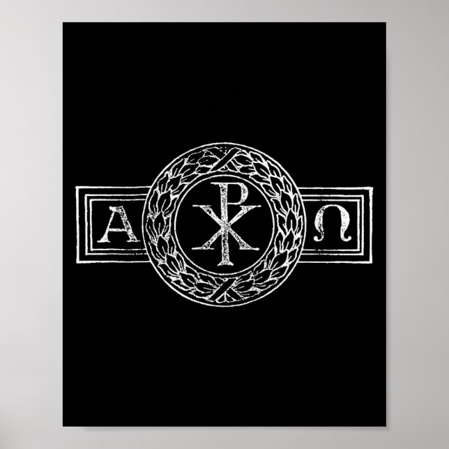 Alpha Et Omega Chi Och Rho Xp Jesus Kristus Christ Poster (Framsidan)