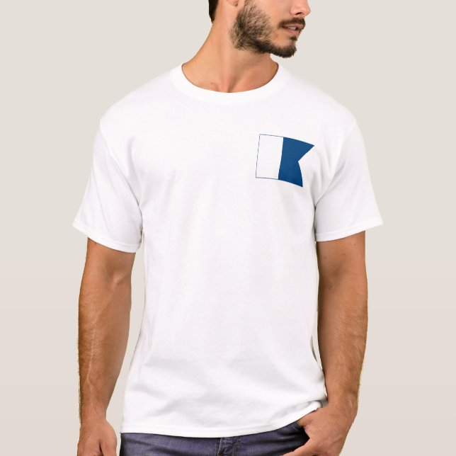 "Alpha Flagga-Divestive aster" - Leveranser Tee Shirt (Framsida)