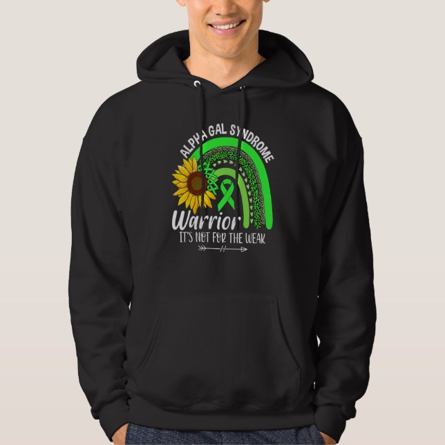 Alpha Gal Syndrom Sunflower Rainbow Awareness Hoodie (Framsida)