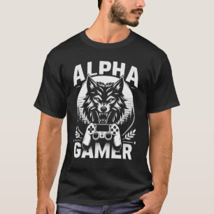 Alpha Gamer Wolf - Dominerande spelande T Shirt