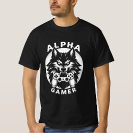 Alpha Gamer Wolf med spelkontroll T Shirt