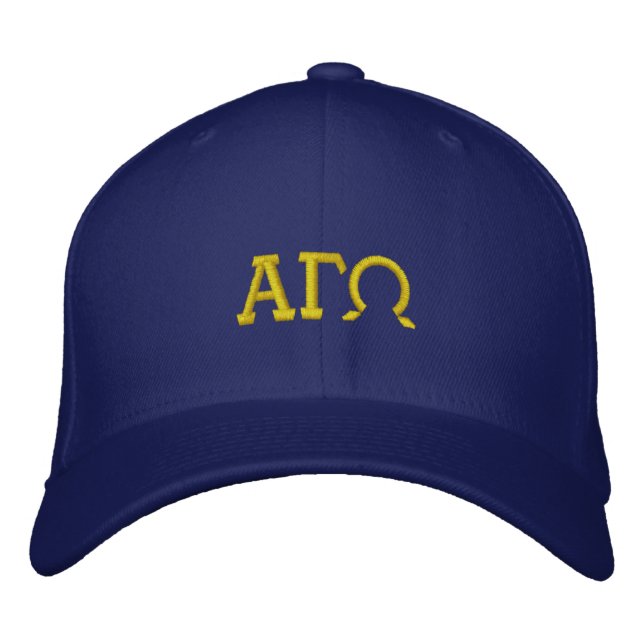 ALPHA GAMMA OMEGA EMBROIDERED BASEBALL CAP BRODERAD KEPS (Framsida)