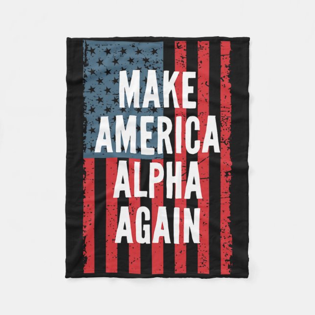 Alpha Gör Amerika Stort Igen Fjärde Juli Självstän Fleecefilt (Framsidan)