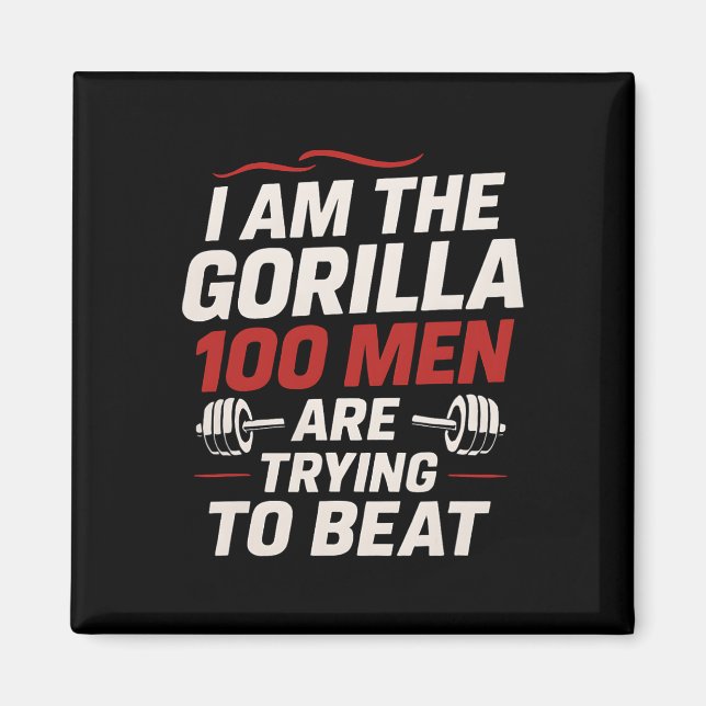 Alpha Gorilla Gym Träning Bodybuilding Rollig Fet  Magnet (Framsidan)