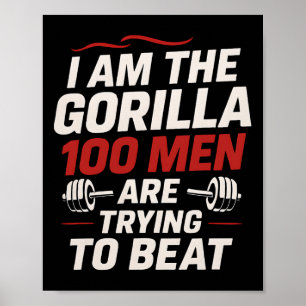 Alpha Gorilla Gym Träning Rolig Fet Bodybuilding  Poster