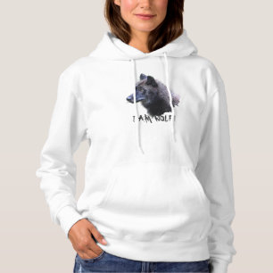 Alpha Grått Varg Head Wildlife Hoodie T Shirt