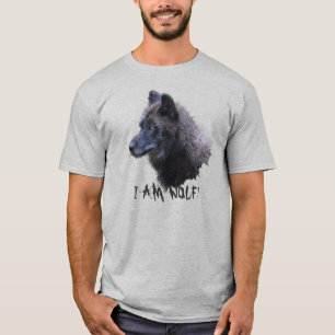 Alpha Grått Varg Head Wildlife T-Shirt