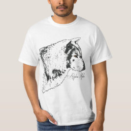 Alpha Grått Varg Wildlife Illustration Tee Shirt