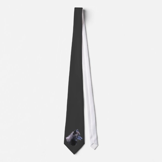 Alpha Grått Varg Wildlife Necktie Slips (Framsida)