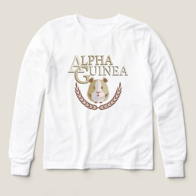 Alpha Guinea Gris Cute Pet Humor T Shirt (Design framsida)
