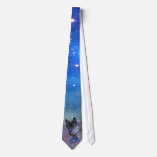 Alpha Male Grått Varg & Rymden Wildlife Tie Slips