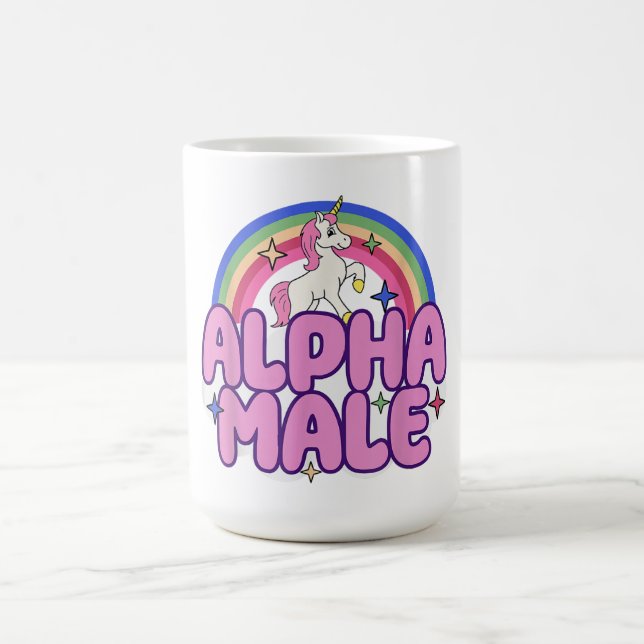 Alpha Male Unicorn Funny Sarkastic Ironic Konstig  Kaffemugg (Center)