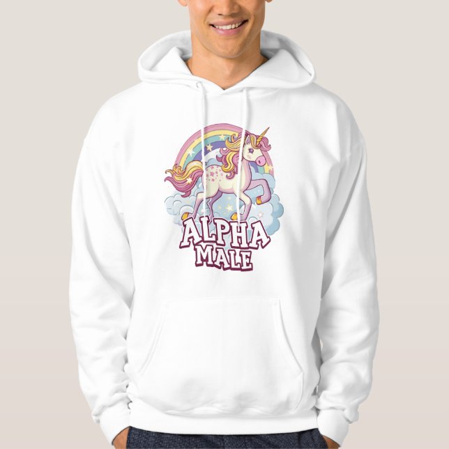 Alpha Male Unicorn Hoodie (Framsida)