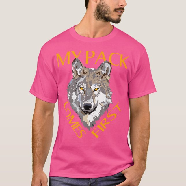Alpha My Pack First Wolfisms Vargars Varg Head T Shirt (Framsida)