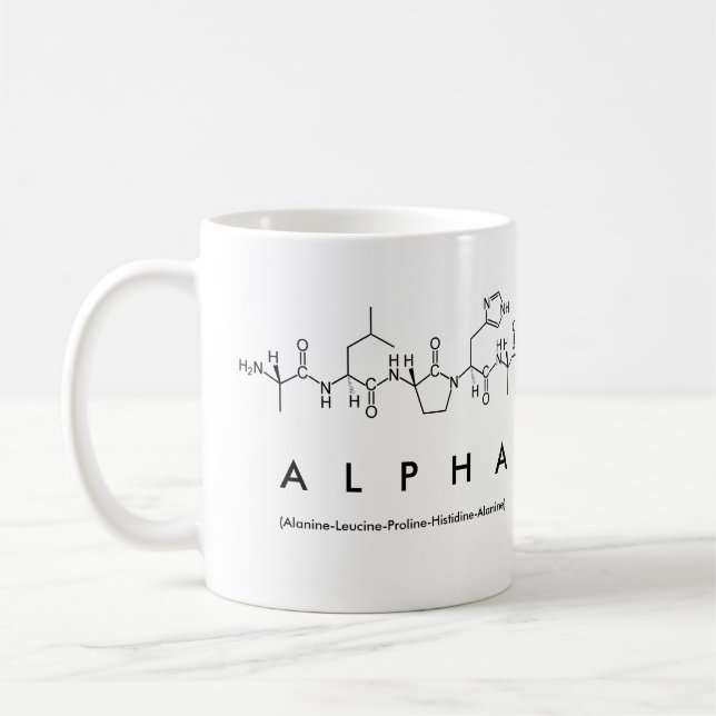 Alpha peptide namn mugg (Vänster)