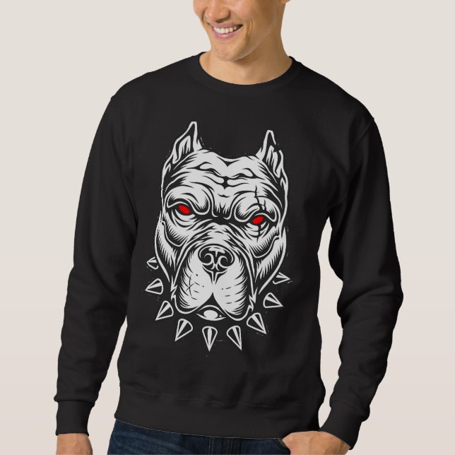 Alpha Pit Bull Lång Ärmad Tröja (Framsida)