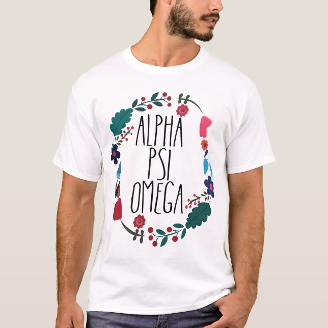 Alpha Psi Omega Flower T Shirt (Framsida)