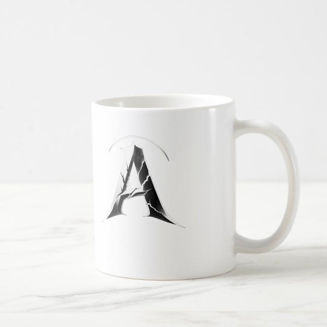 Alpha Shadow A – Dark Letter A  cup Kaffemugg (Höger)