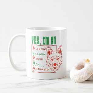 ALPHA VARG ITALIENSK LIVSMEDEL JA JAG ÄR ALPHA KAFFEMUGG