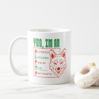 ALPHA VARG ITALIENSK LIVSMEDEL JA JAG ÄR ALPHA KAFFEMUGG
