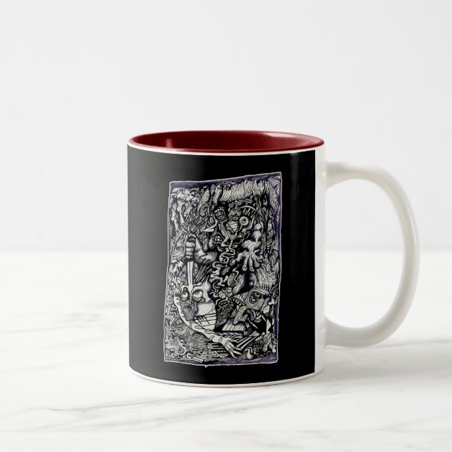 Alpha Warrior, av Brian Benson, Bläck teckning Två-Tonad Mugg (Höger)