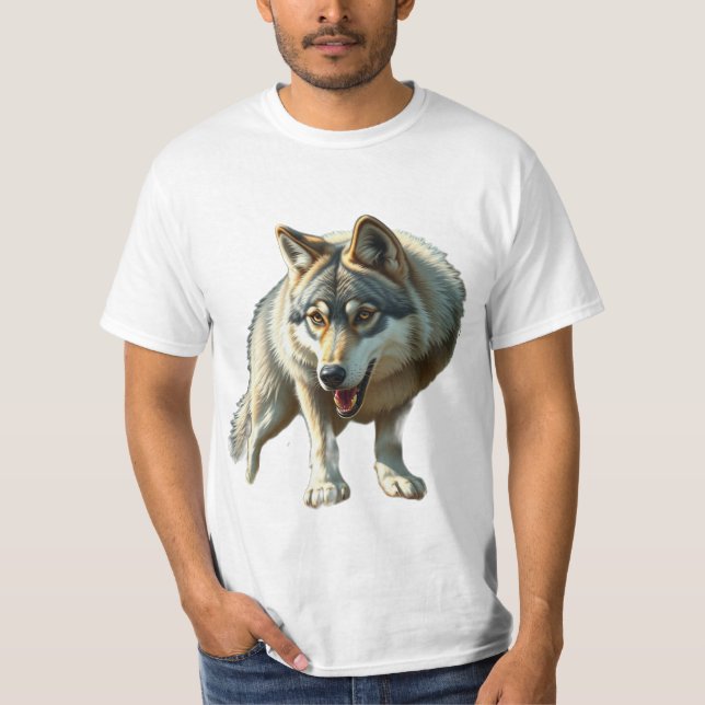 „Alpha-Wolf – König der Wildnis“ T Shirt (Framsida)