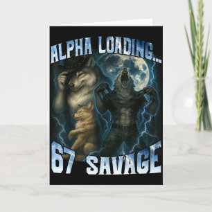 Alpha Wolf Laddar 67 Procent Vilda Roliga Vargar Kort